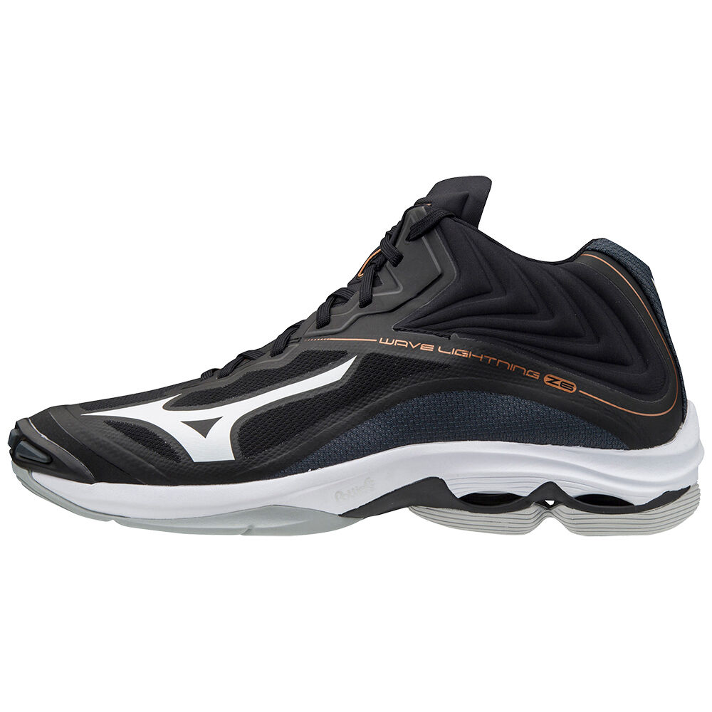 Zapatillas Voleibol Mizuno Wave Lightning Z6 Mid Hombre Negras/Blancas Baratas ZERU-24659